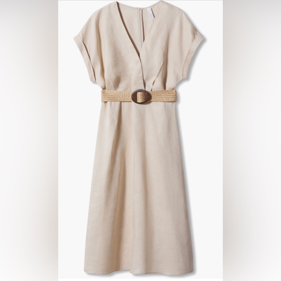 Mango Belted Linen Dress - Picture 3 of 3